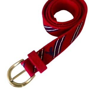 Vintage Red Nautical Belt Americans Eagle Outfitters with Silver D ring